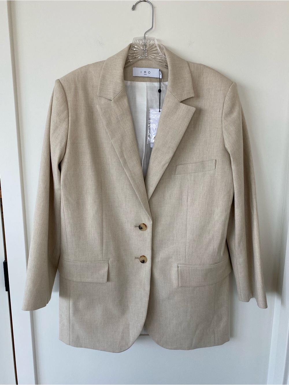 NWT IRO Women's Beige Single-Breasted Blazer